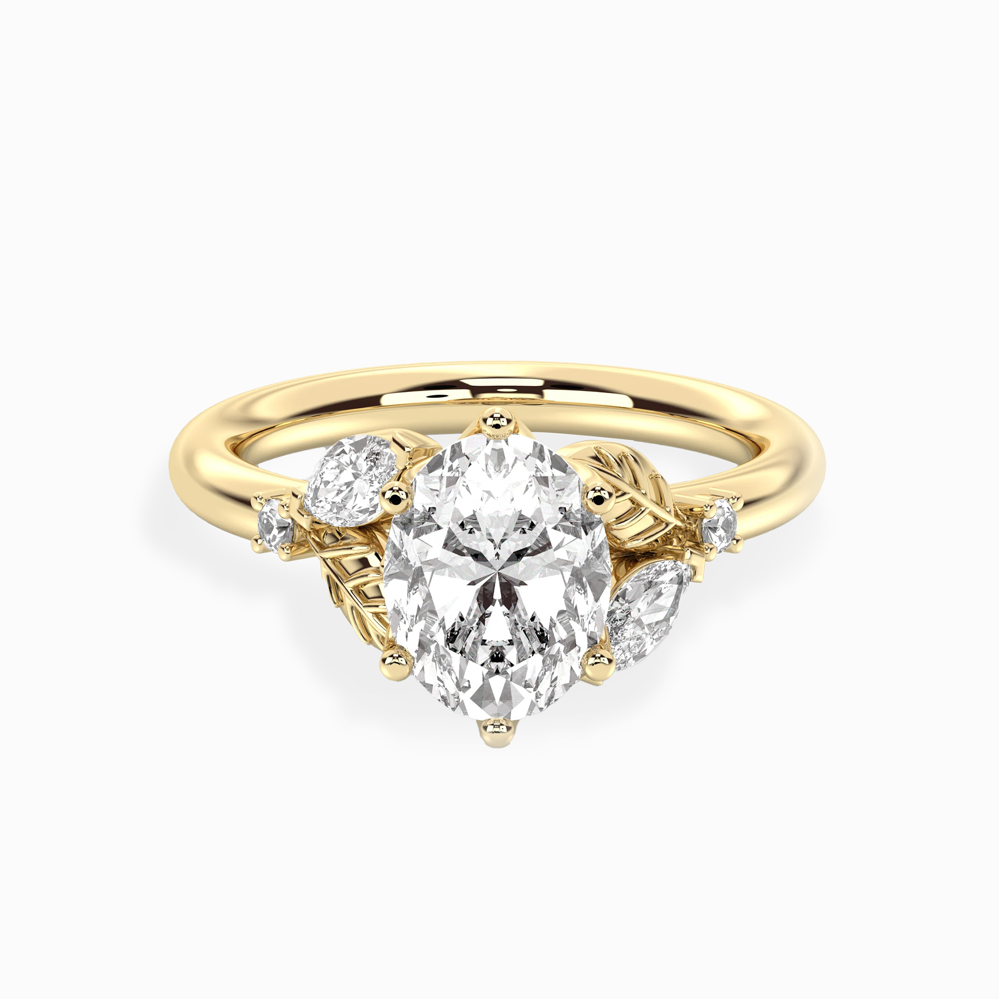 Floral Oval Tektaş Yüzük