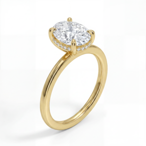 Hidden Halo Oval Tektaş Yüzük